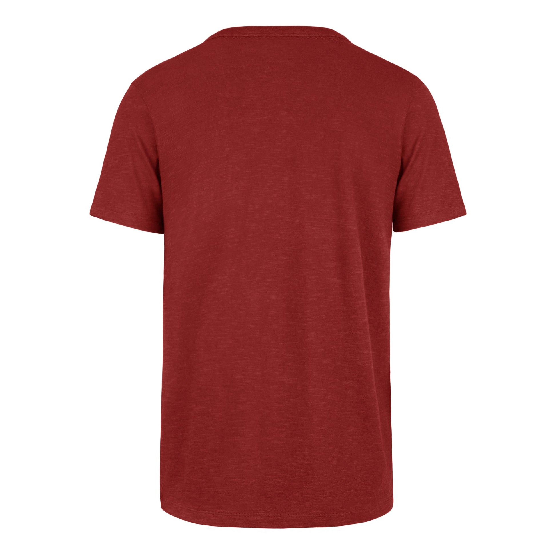 Back: Heather red tee