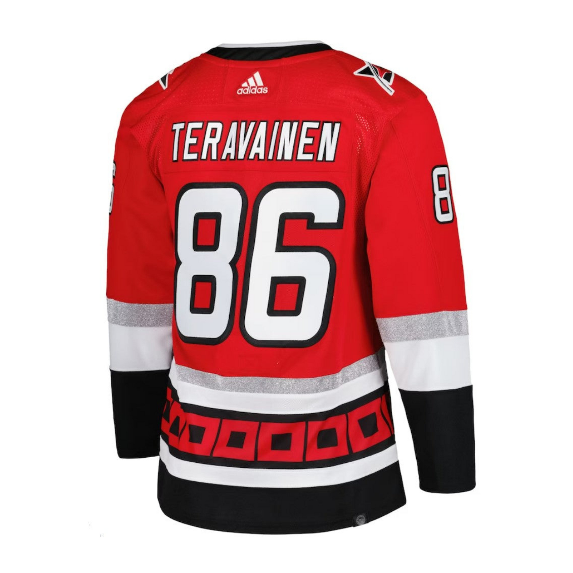 Back: Red Hurricanes anniversary jersey with Teravainen 86 on back