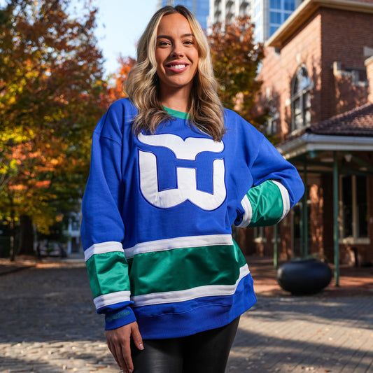 Mitchell & Ness Whalers Satin Insert Fleece Crew