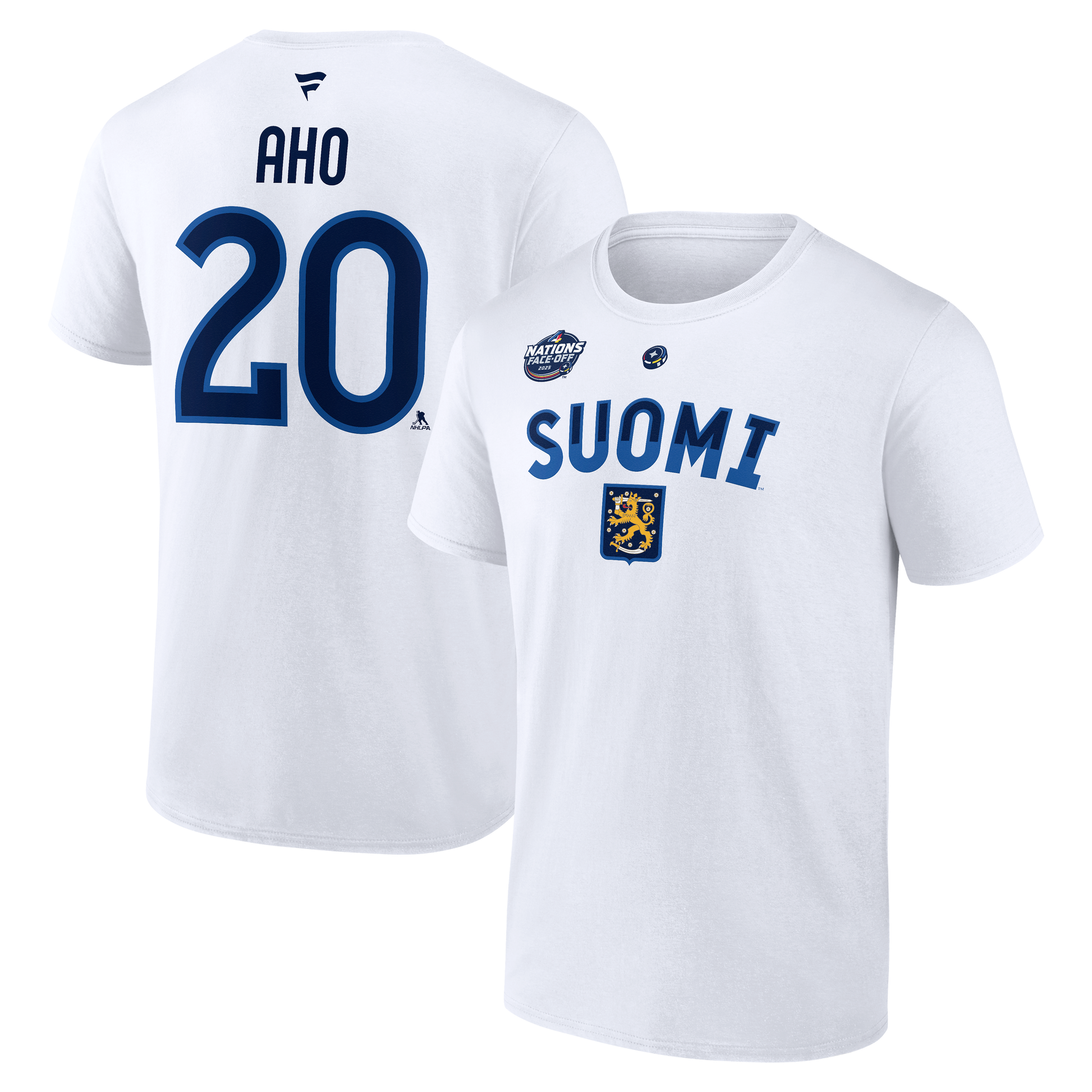 Front & Back view of Sebastian Aho's 4-Nations Player Tee