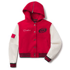 Front 2: Sailor jacket with red hood up