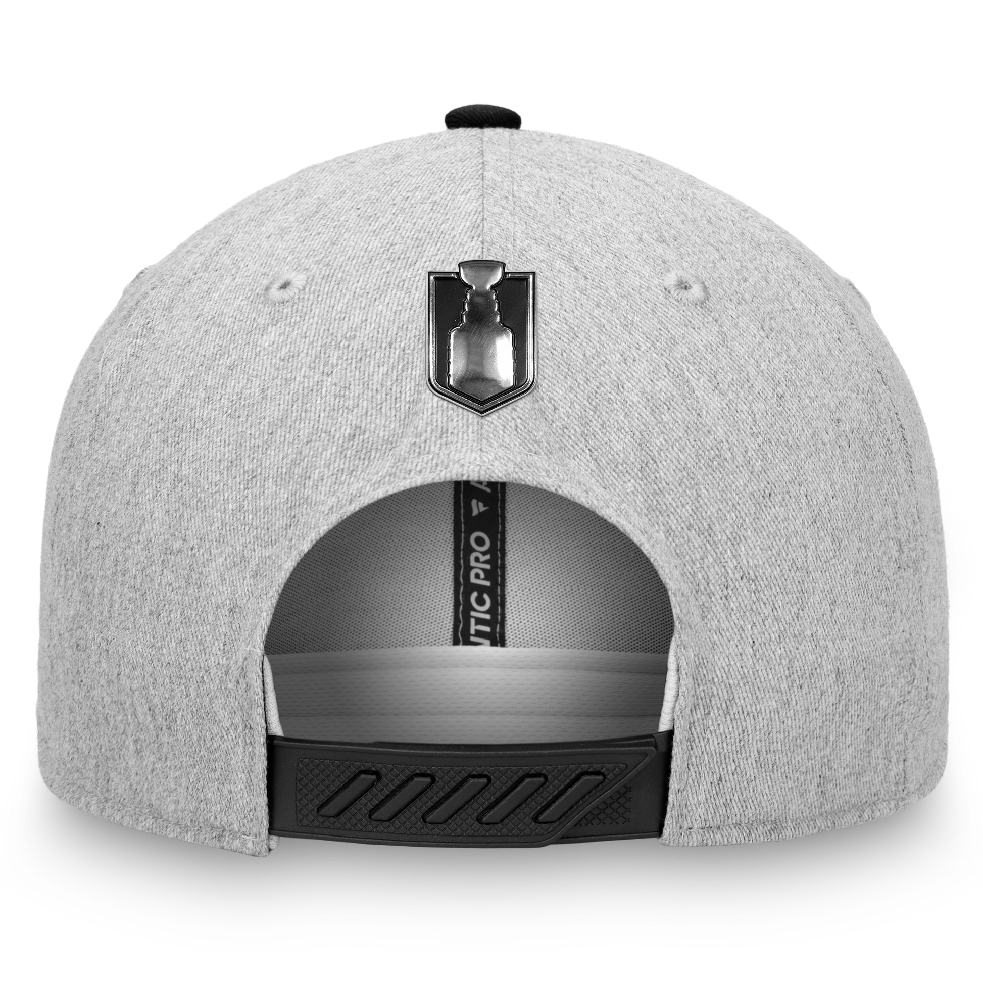 Back: Grey with black snapback and Stanley Cup above adjustable strap
