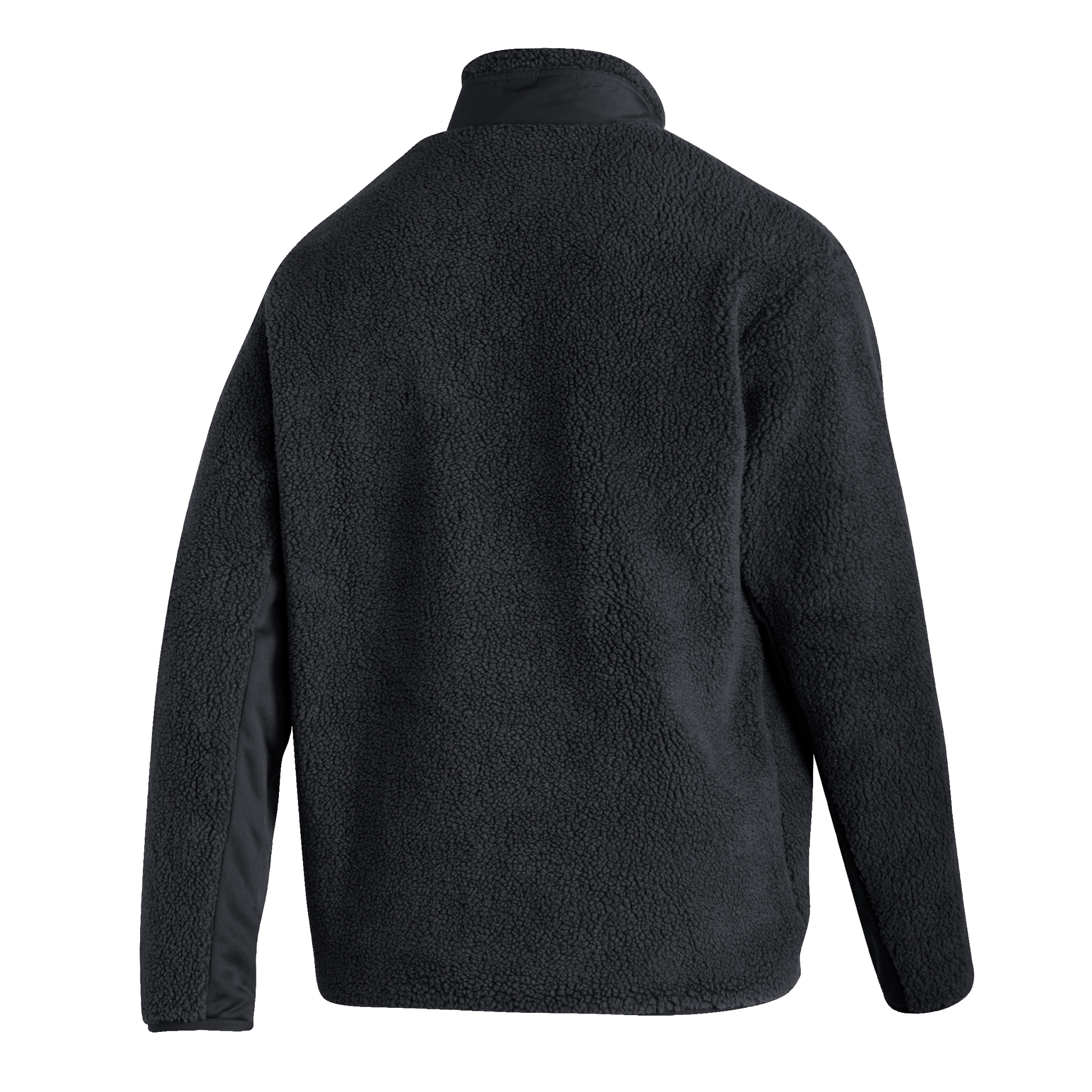 Back View: Black sherpa with no design on back.