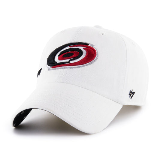 Front View: Hurricanes primary logo and the '47 brand logo on the side of the hat.
