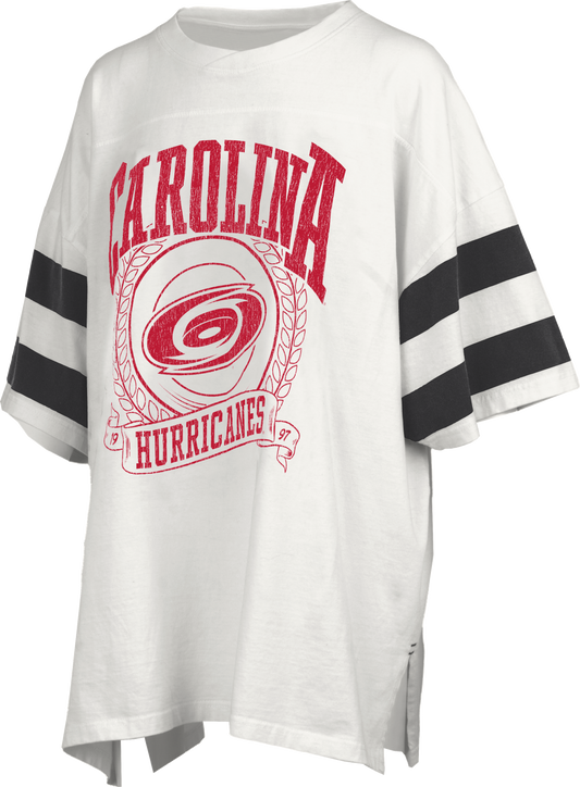 Women's Carolina Hurricanes Red Distressed Team Primary Logo Three